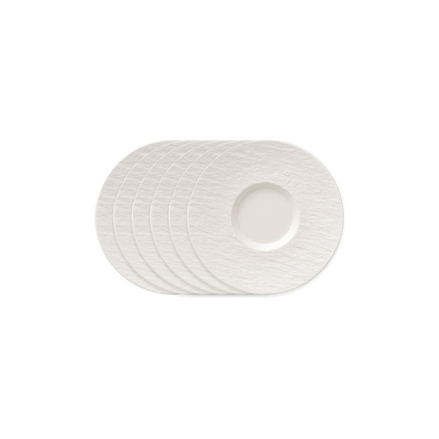 Villeroy & Boch Manufacture Rock Blanc Underkop Kaffe 6 stk 15,4 cm, Hvid
