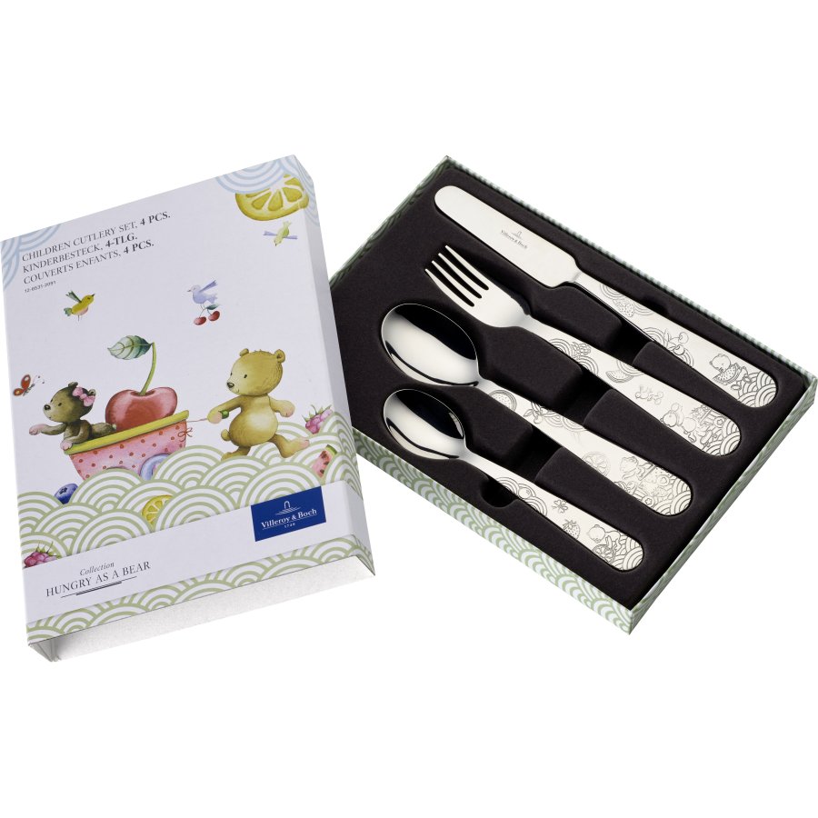 Villeroy & Boch Kiddy Bears B�rnebestik 4 Dele, Rustfrit St�l