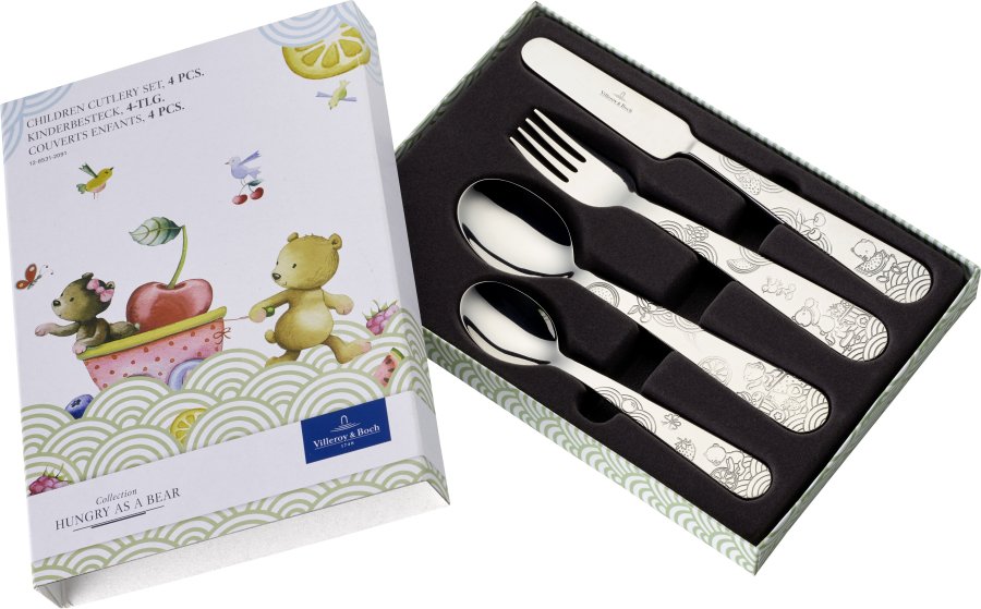 Villeroy & Boch Kiddy Bears B�rnebestik 4 Dele, Rustfrit St�l