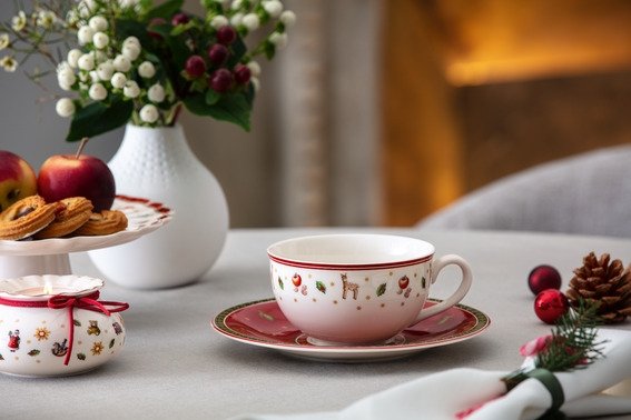 Villeroy & Boch Toy's Delight Tekop 26 cl, Hvid/Rd