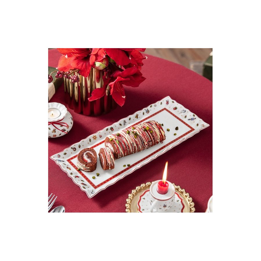 Villeroy & Boch Toy's Delight Serveringsfad 16x39 cm, Hvid/Rd
