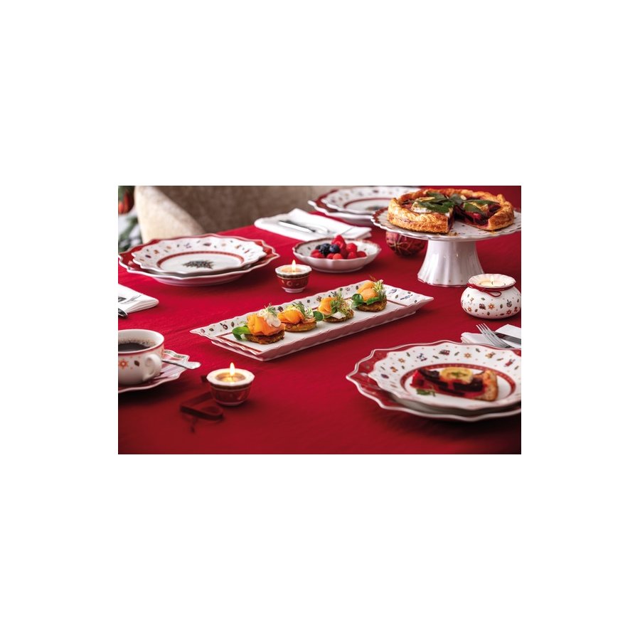 Villeroy & Boch Toy's Delight Serveringsfad 16x39 cm, Hvid/Rd