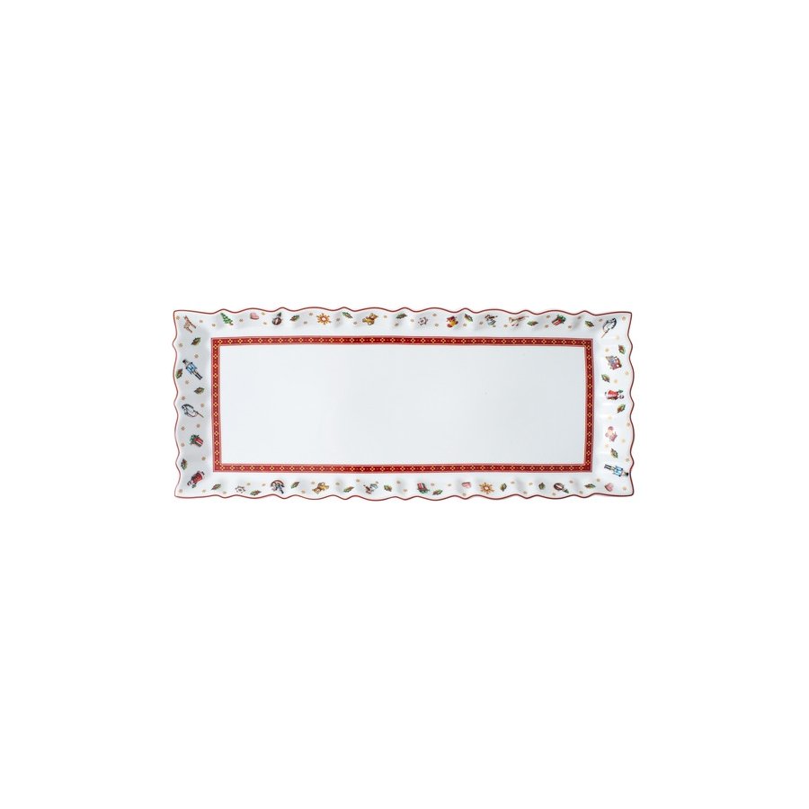 Villeroy & Boch Toy's Delight Serveringsfad 16x39 cm, Hvid/Rd