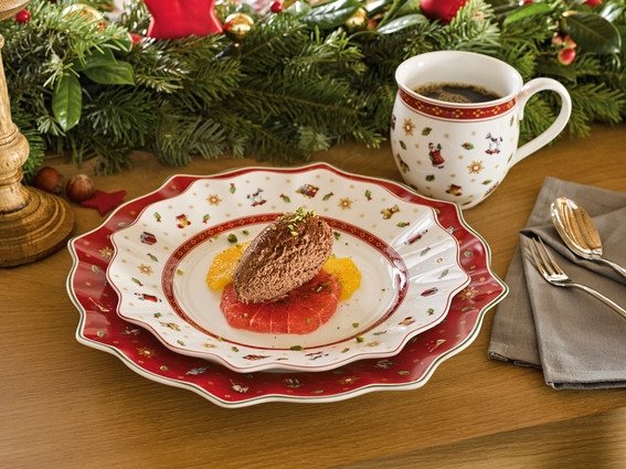 Villeroy & Boch Toy's Delight Tallerken 28 cm, Rd/Hvid