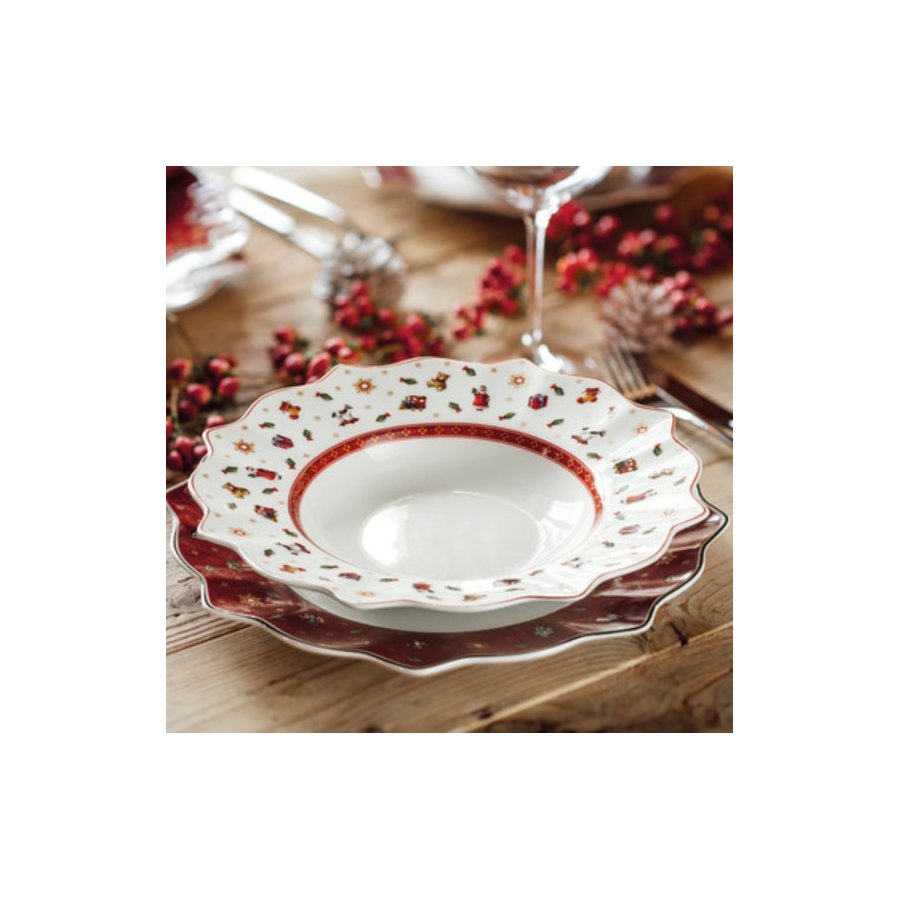 Villeroy & Boch Toy's Delight Dyb Tallerken 26 cm, Hvid/Rd