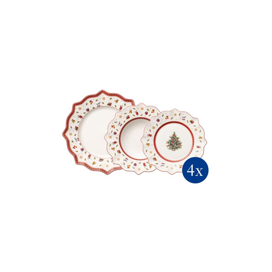 Villeroy & Boch Toy's Delight Middagsst 12 Dele, Hvid/Rd