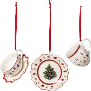 Villeroy & Boch Toy's Delight Christbaumschmuck 3er Set 7 cm, Wei