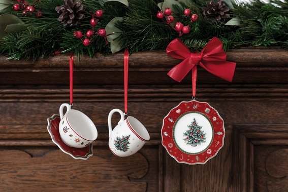 Villeroy & Boch Toy's Delight Christbaumschmuck 3er Set 7 cm, Rot
