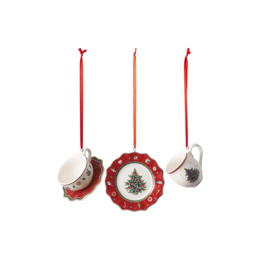 Villeroy & Boch Toy's Delight Christbaumschmuck 3er Set 7 cm, Rot