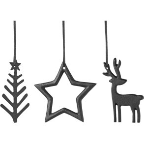 Villeroy & Boch Christmas Chic Ornamenter 3 stk, Sort
