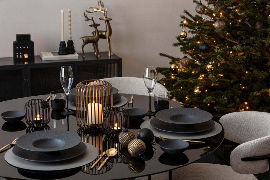 Villeroy & Boch Christmas Chic Julekugler 3 stk, Sort