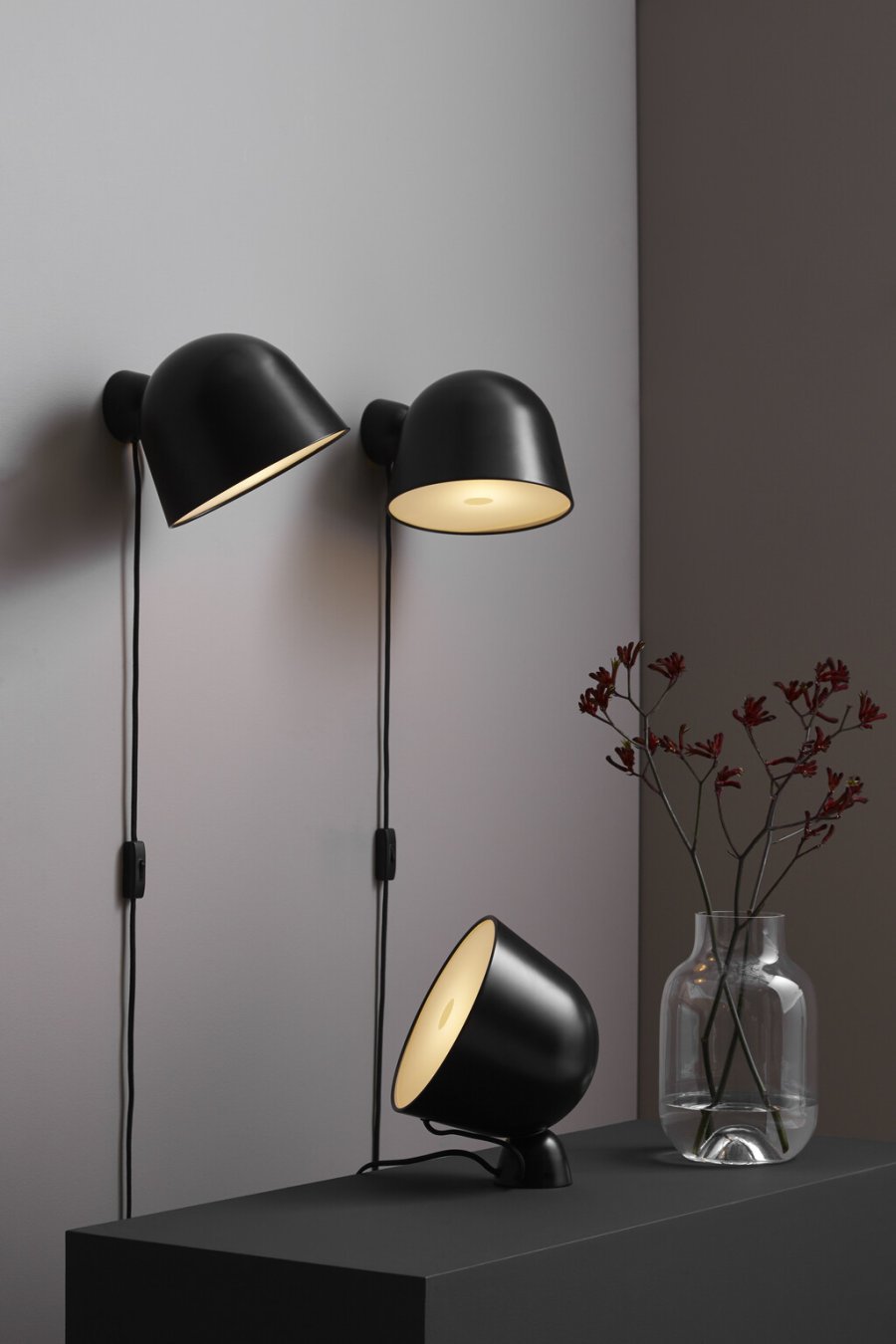 WOUD Kuppi Wandlampe 24 cm, Schwarz