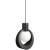 WOUD Lunar Pendelleuchte 26 cm, Schwarz/Opalglas