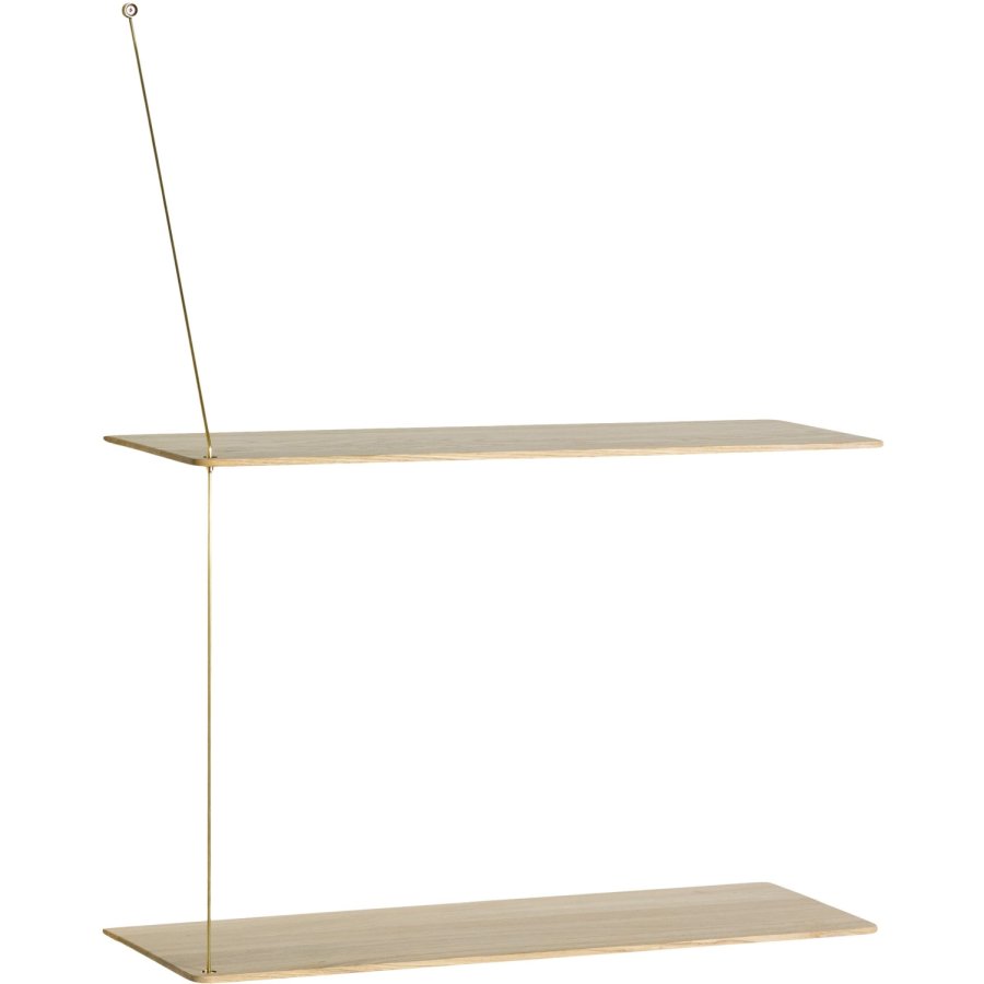 WOUD Stedge Hylde 60 cm, Hvidpigmenteret Eg/Messing