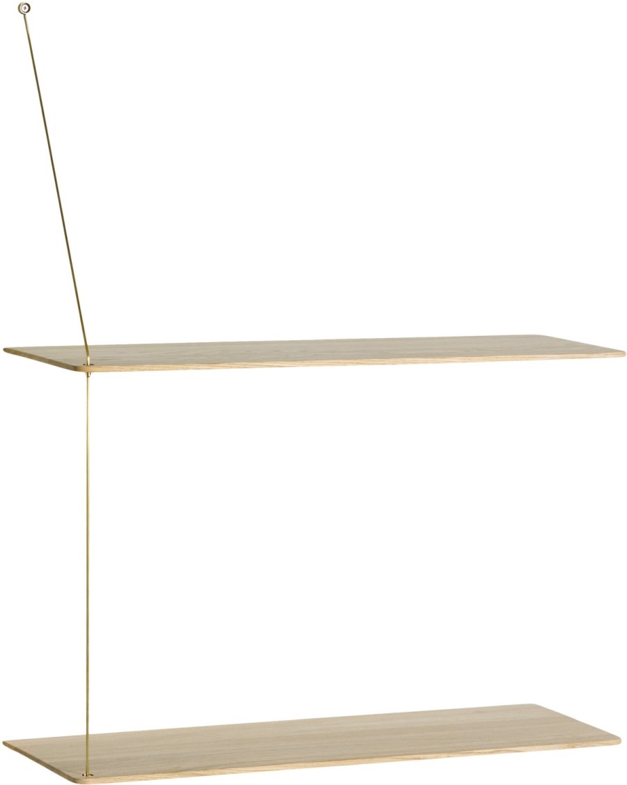 WOUD Stedge Hylde 60 cm, Hvidpigmenteret Eg/Messing