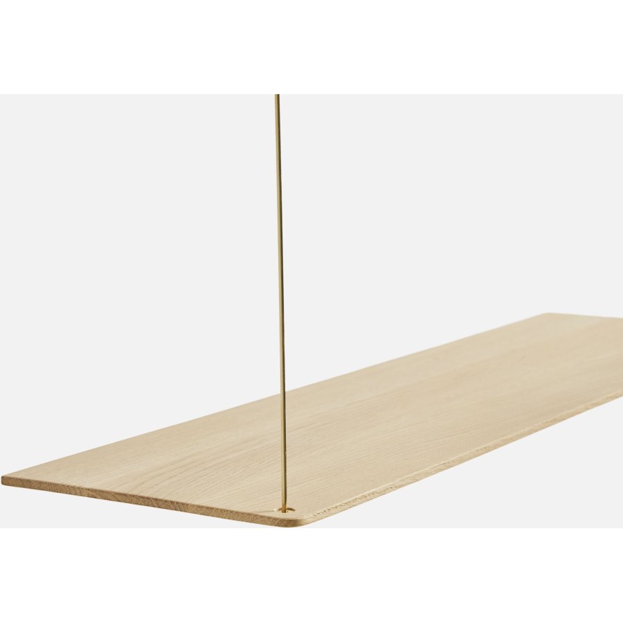WOUD Stedge Hylde 60 cm, Hvidpigmenteret Eg/Messing