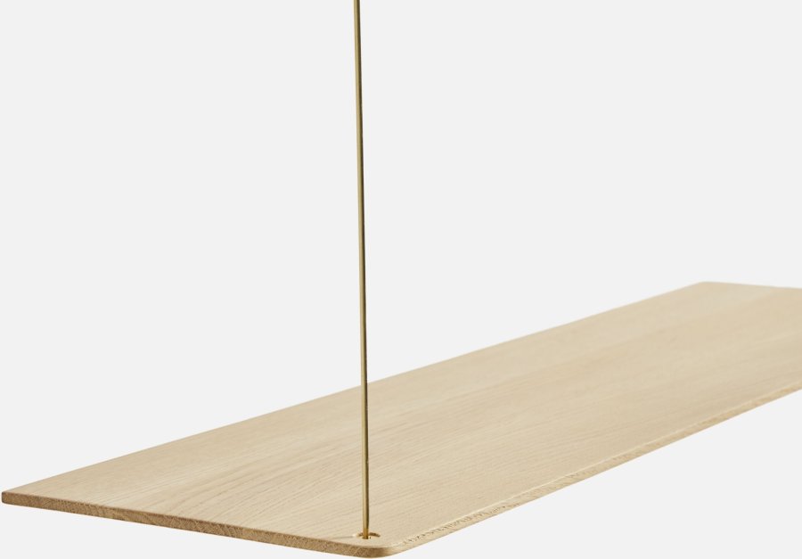 WOUD Stedge Hylde 60 cm, Hvidpigmenteret Eg/Messing