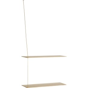 WOUD Stedge Hylde 60 cm, Hvidpigmenteret Eg/Messing