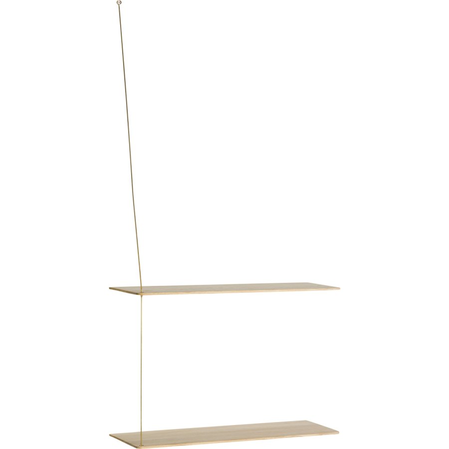 WOUD Stedge Hylde 60 cm, Hvidpigmenteret Eg/Messing