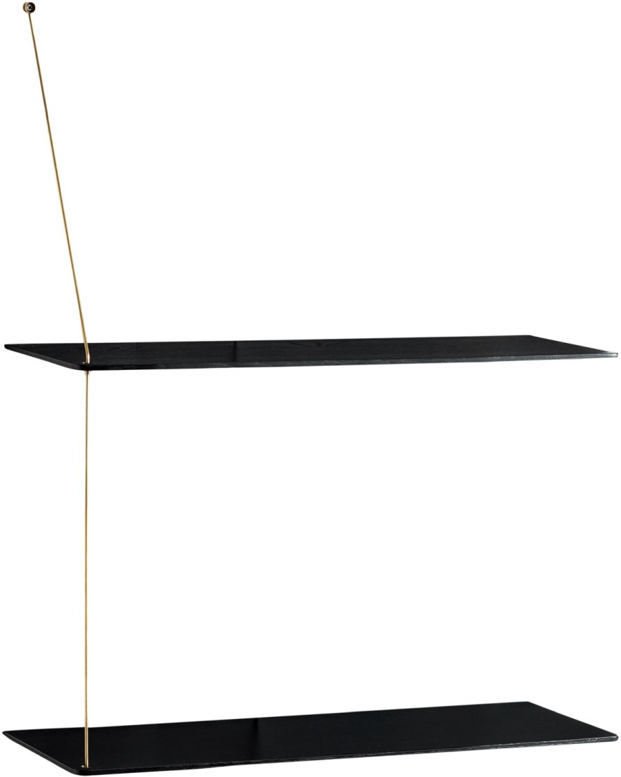 WOUD Stedge Hylde 60 cm, Sort Eg/Messing
