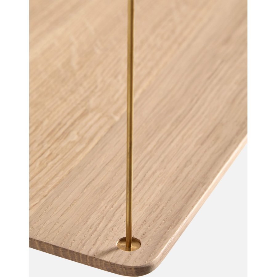 WOUD Stedge Hylde XL 60 cm, Hvidpigmenteret Eg/Messing