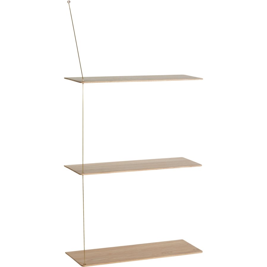 WOUD Stedge Hylde XL 60 cm, Hvidpigmenteret Eg/Messing