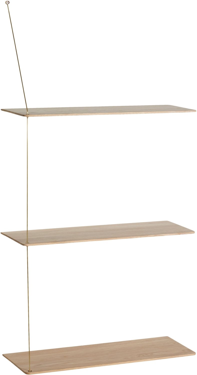 WOUD Stedge Hylde XL 60 cm, Hvidpigmenteret Eg/Messing