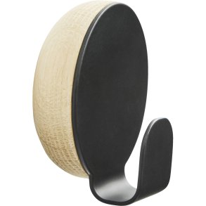 WOUD Haak Kleiderhaken 9 cm, Schwarz/Eiche