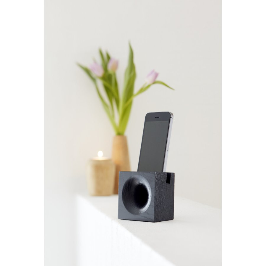 We Do Wood Sono Ambra Smartphone Lautsprecher, 8 cm, Eiche matt schwarz