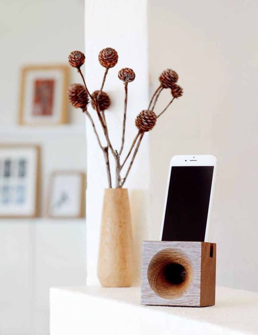 We Do Wood Sono Ambra Smartphone Lautsprecher 8 cm, Eiche geruchert