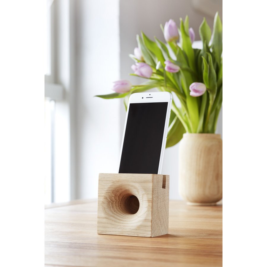 We Do Wood Sono Ambra Smartphone Lautsprecher 8 cm, Eiche wei gebeizt