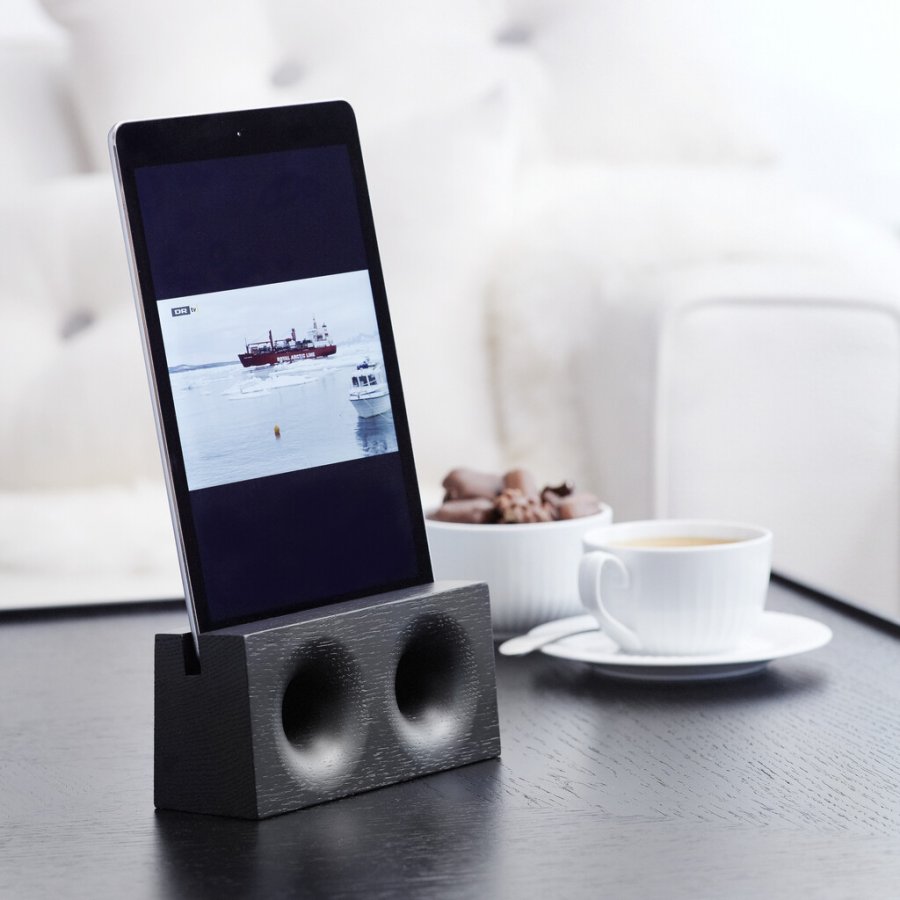 We Do Wood Sono Ambra Hjtaler til Tablet 17,5 cm, Dull Black Eg