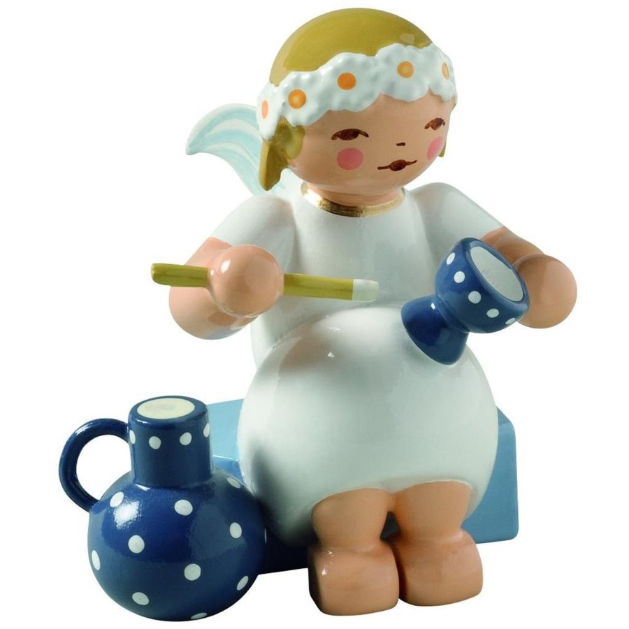 Wendt & K&uuml;hn Marguerite Angels, Engel Siddende m. B�ger og Kande