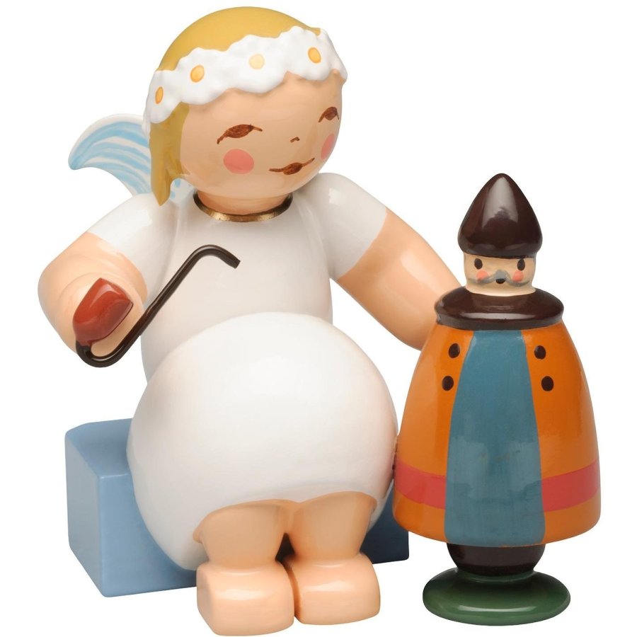 Wendt & K&uuml;hn Marguerite Angels, Engel Siddende m. Pibe