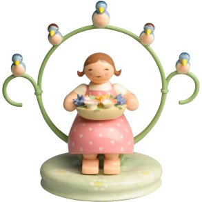 Wendt & K&uuml;hn Blossom Kinder, Pige i Ring m. Blomstersk�l og Fugle