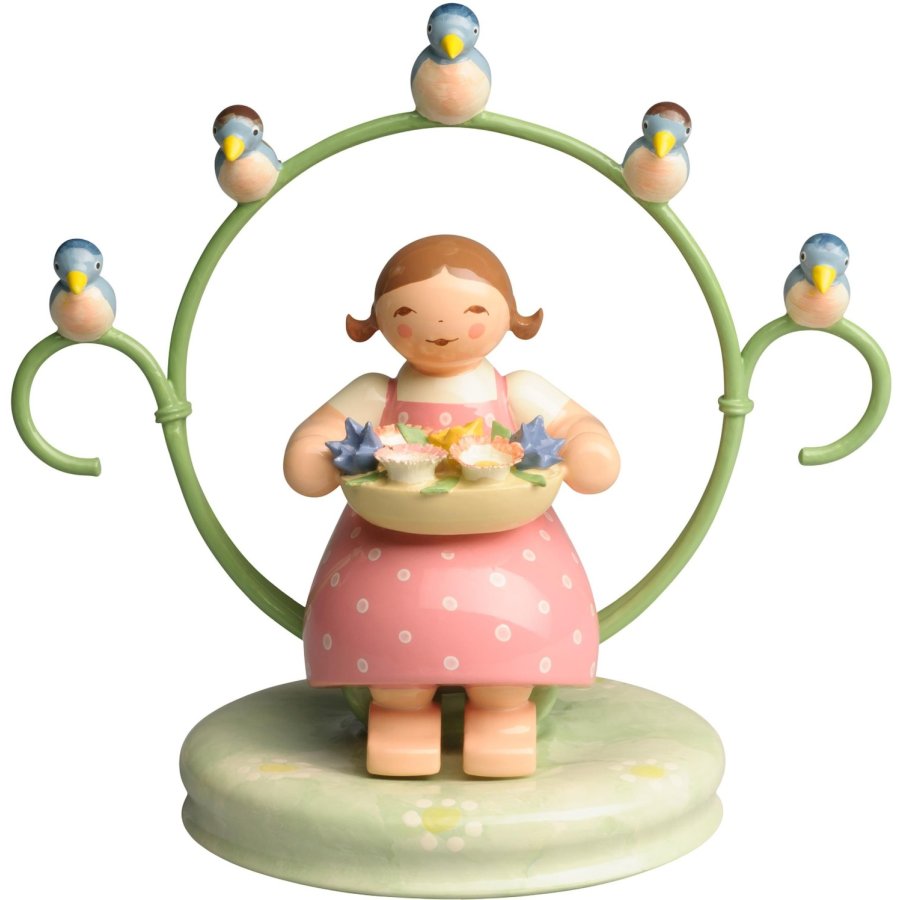 Wendt & K&uuml;hn Blossom Kinder, Pige i Ring m. Blomstersk�l og Fugle