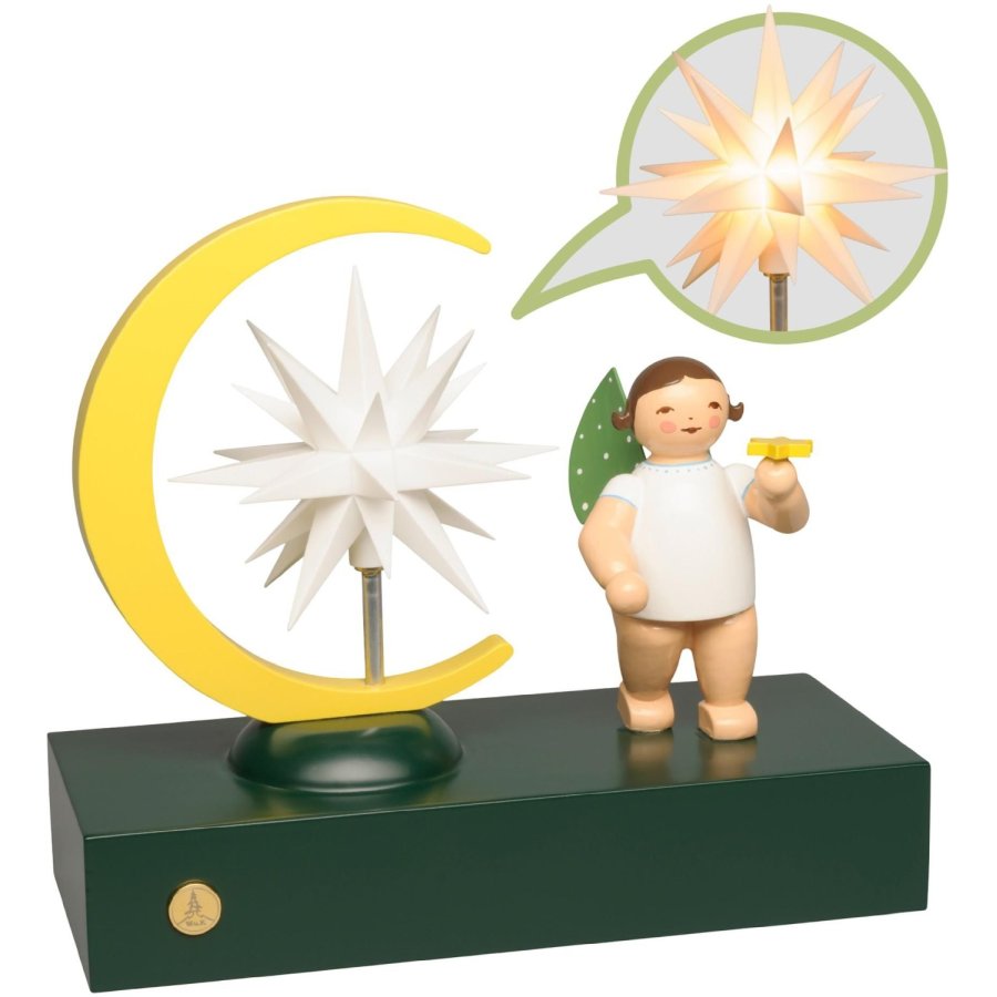 Wendt & K&uuml;hn Marguerite Angels, Engel m. Halvm�ne og Elektrisk Lysende Stjerne