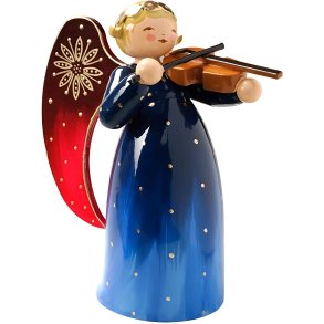 Wendt & K&uuml;hn Richly Painted Angel, Engel m. Violin Lille, Bl�