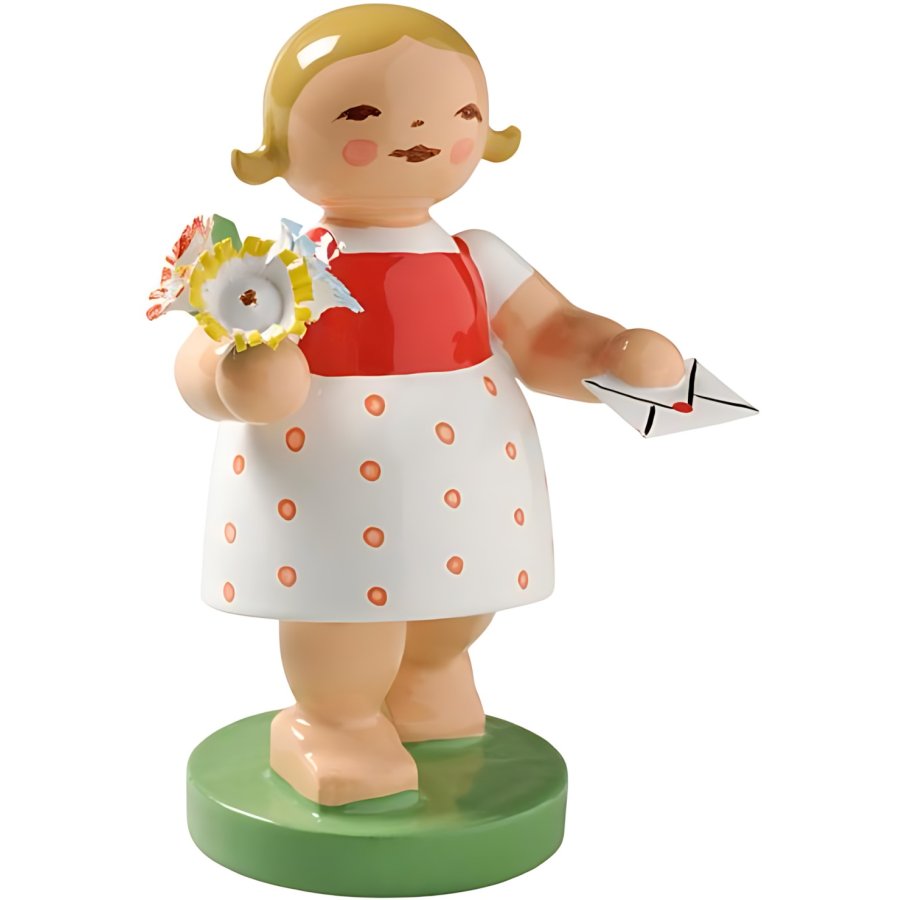 Wendt & K&uuml;hn Blossom Kinder, Pige m. Brev og Blomster
