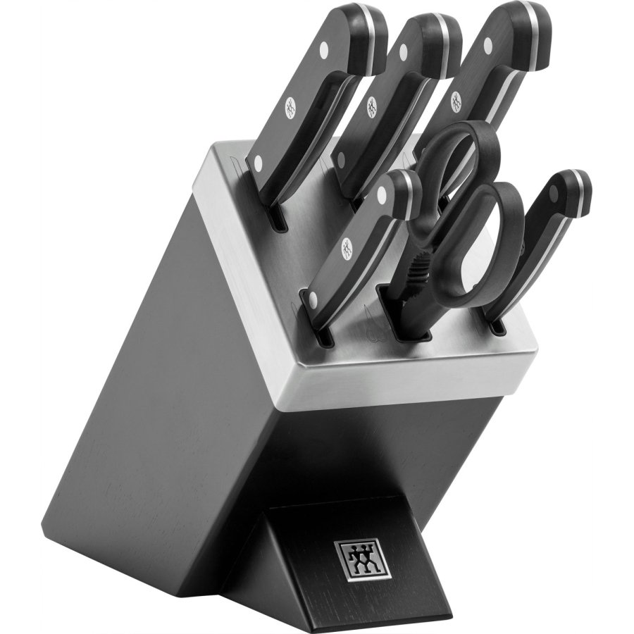 Zwilling Gourmet Messerset mit Selbstschrfender Messerblock 7-teilig, Schwarz