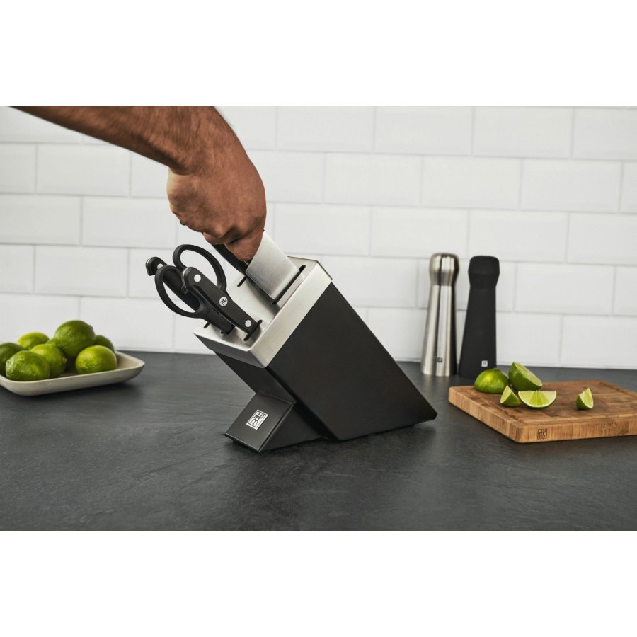 Zwilling Gourmet Messerset mit Selbstschrfender Messerblock 7-teilig, Schwarz