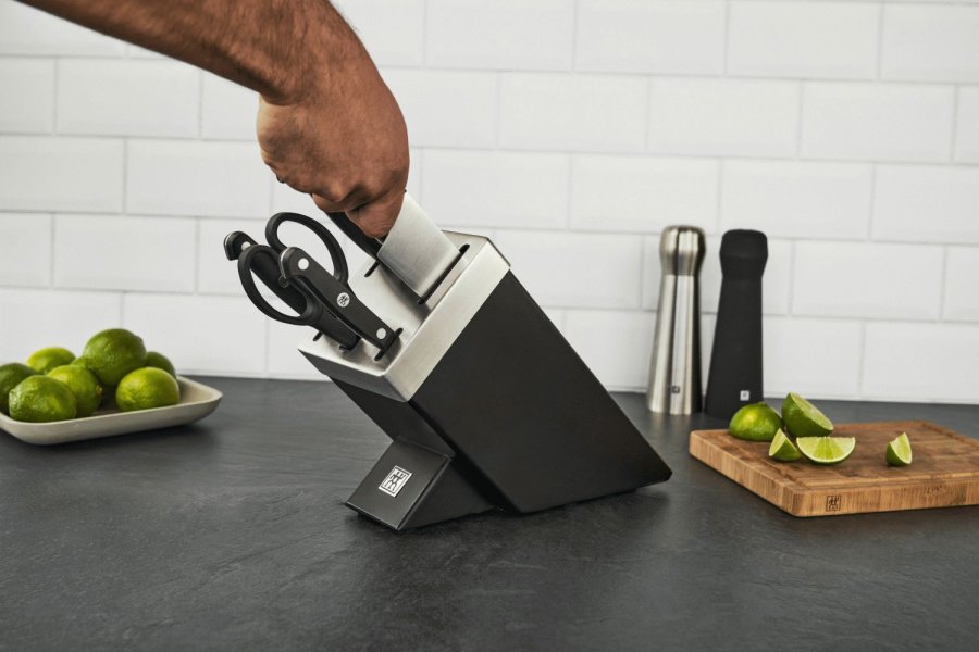Zwilling Gourmet Messerset mit Selbstschrfender Messerblock 7-teilig, Schwarz