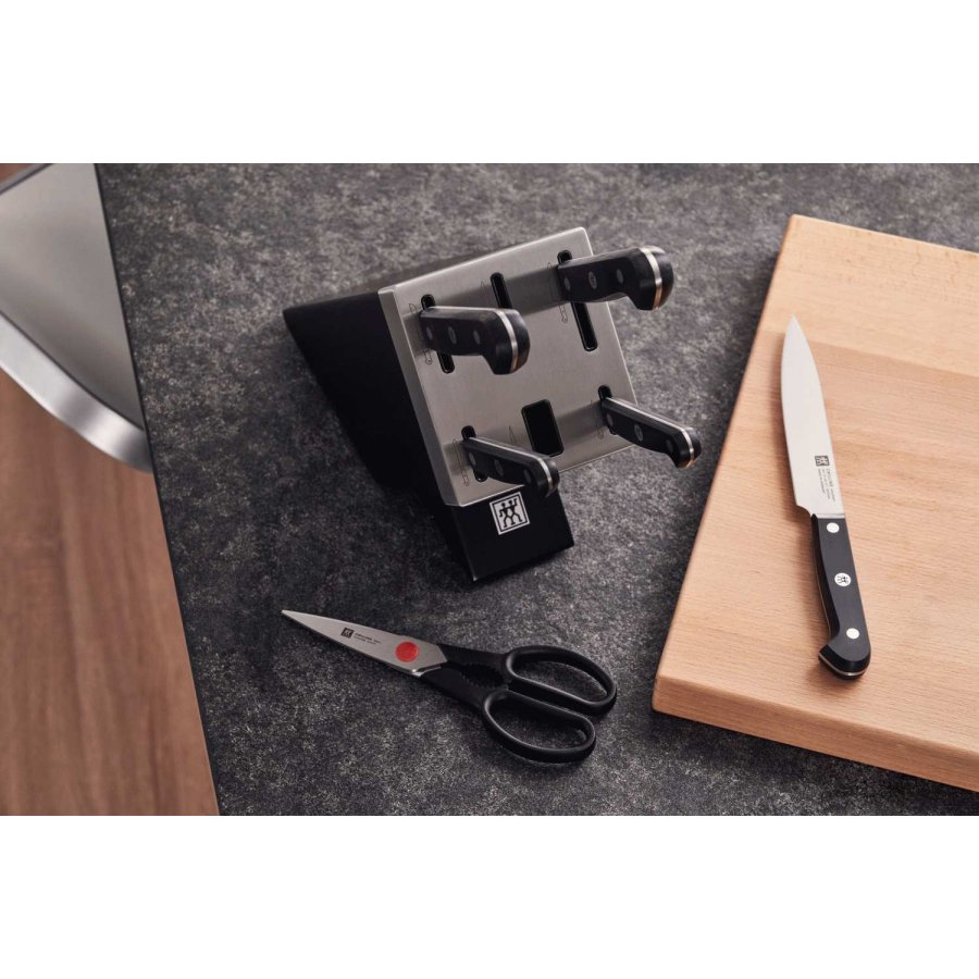 Zwilling Gourmet Messerset mit Selbstschrfender Messerblock 7-teilig, Schwarz