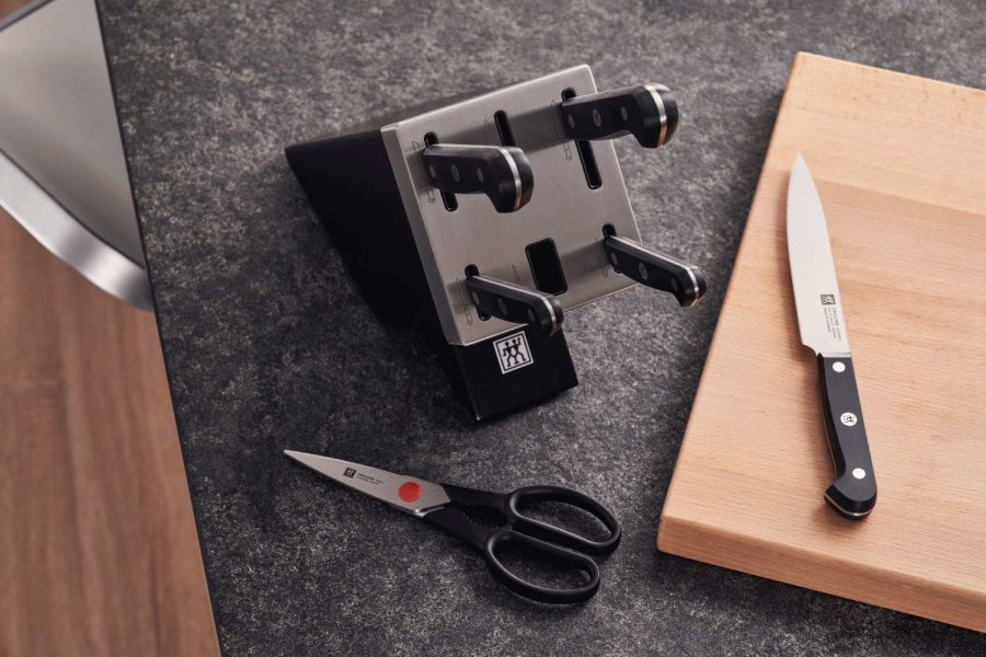 Zwilling Gourmet Messerset mit Selbstschrfender Messerblock 7-teilig, Schwarz