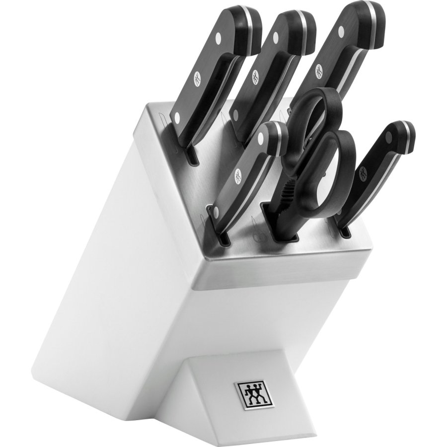 Zwilling Gourmet Messerset mit Selbstschrfender Messerblock 7-teilig, Wei