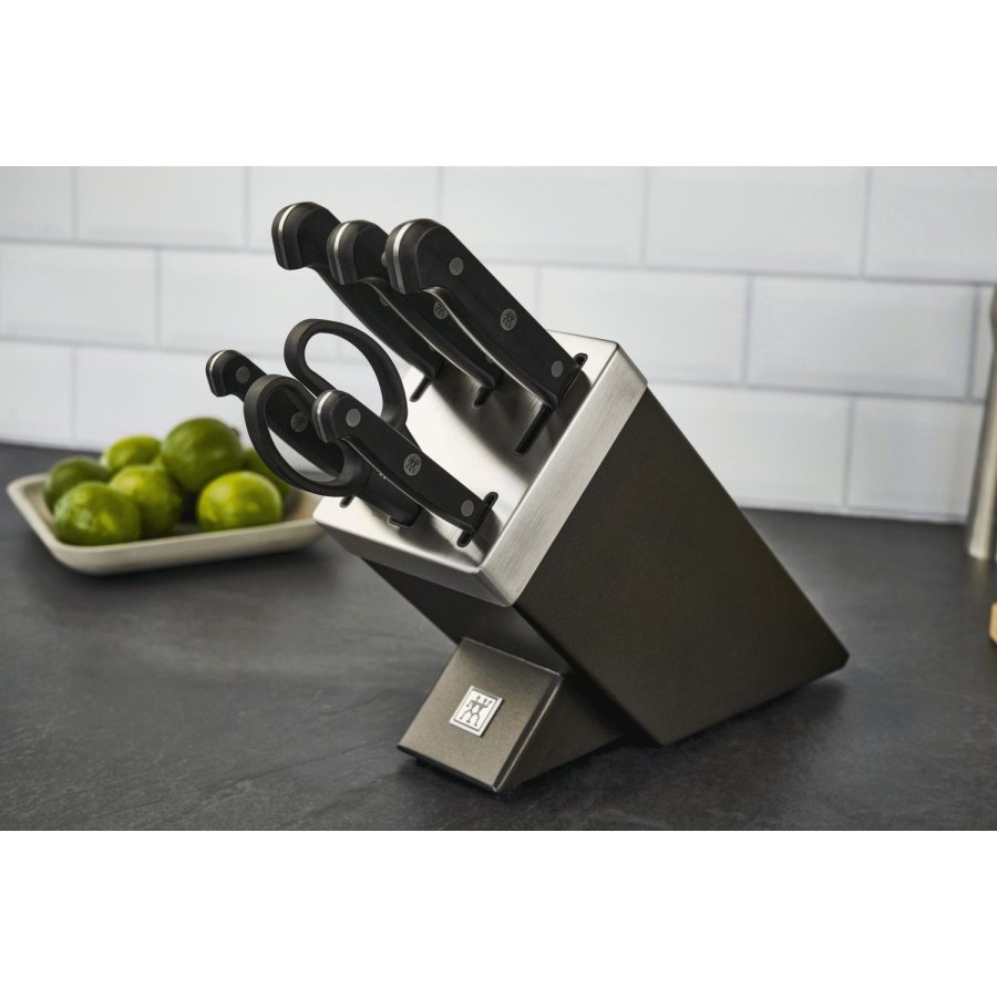 Zwilling Gourmet Messerset mit Selbstschrfender Messerblock 7-teilig, Grau