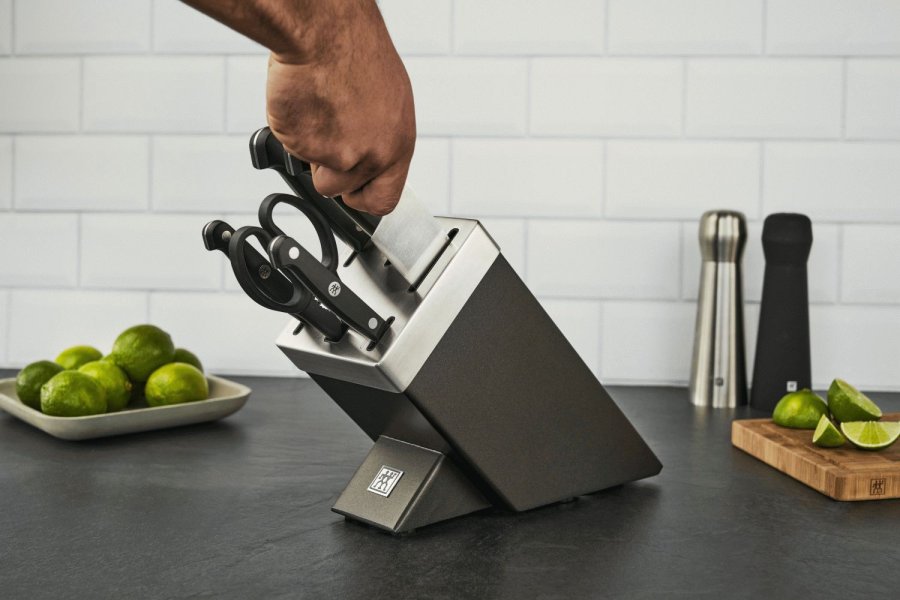 Zwilling Gourmet Messerset mit Selbstschrfender Messerblock 7-teilig, Grau