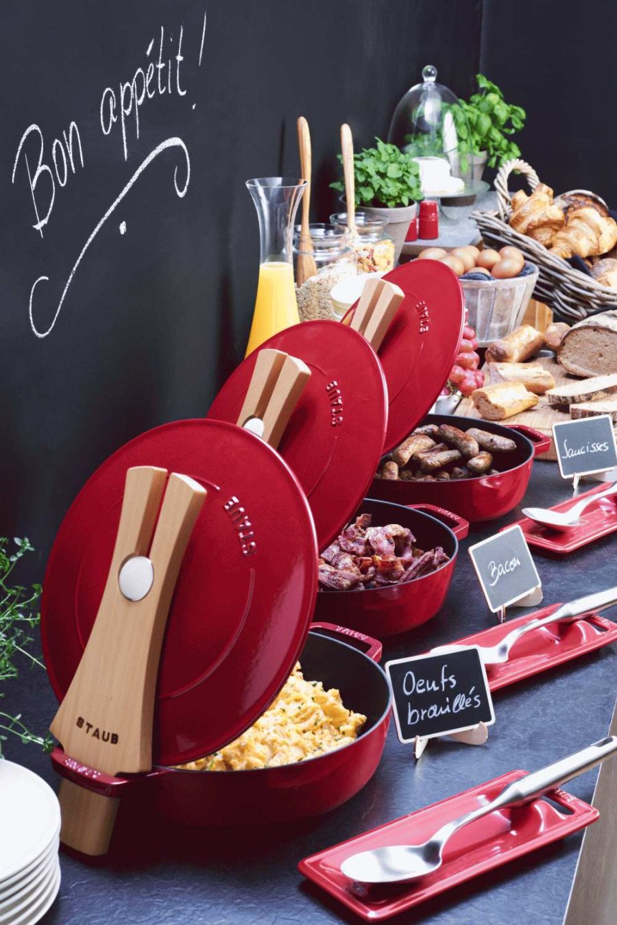 Staub Holzdeckelhalter 34 cm, Buche