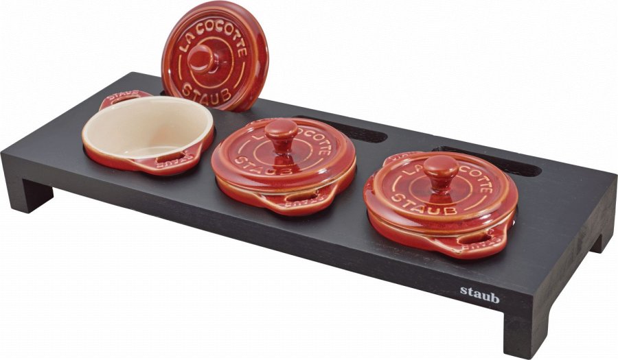 Staub Halter fr 3 Mini-Cocotten, Faserplatten