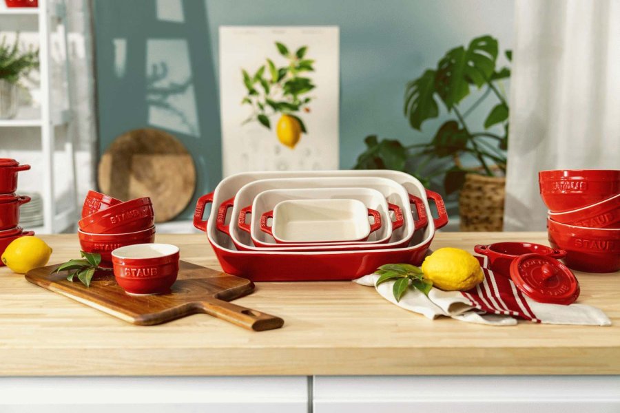 Staub Ceramique Auflaufform 24x34 cm, Kirschrot